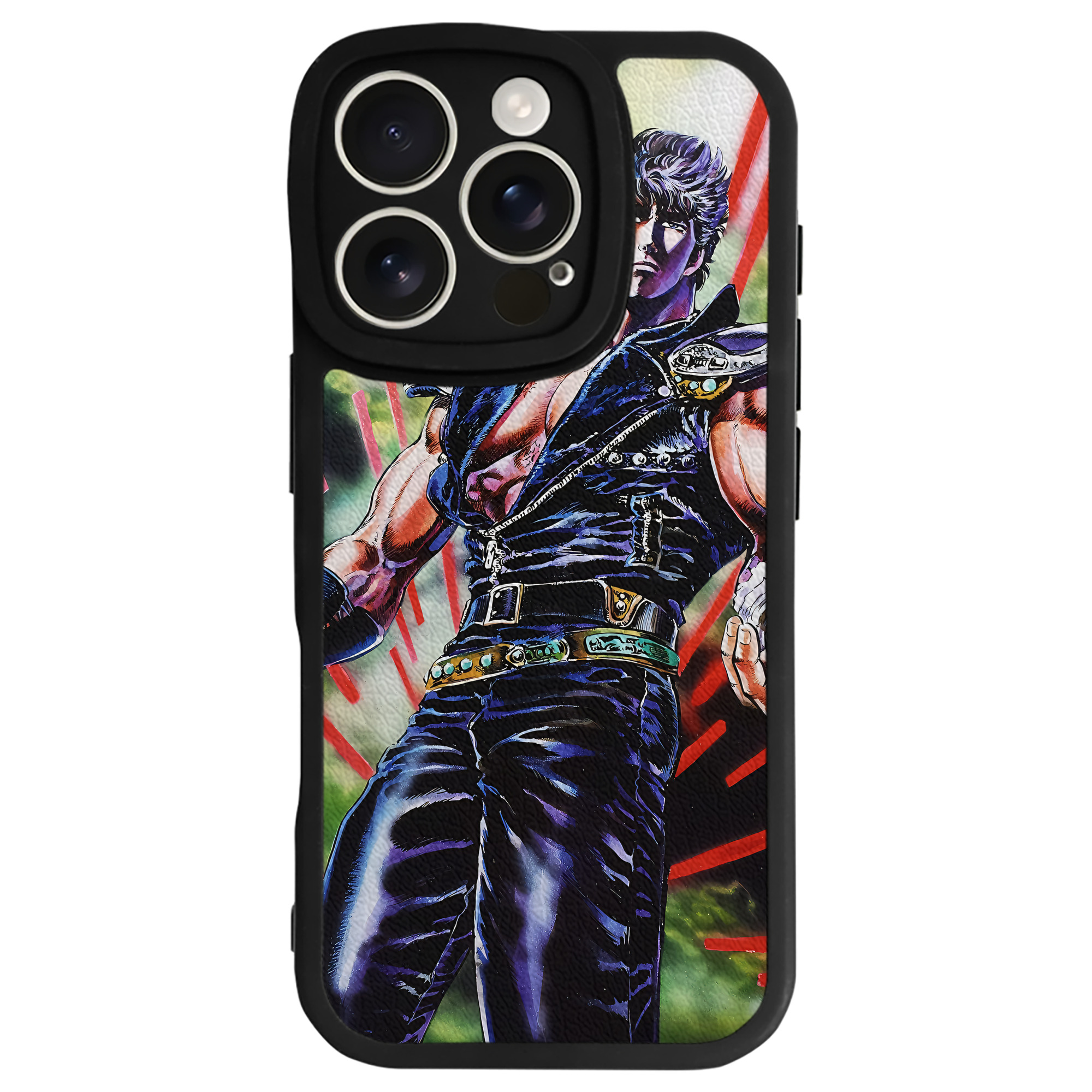 （画像用） 北斗の拳 Fist of the North Star 【iPhone 16シリーズ対応】シリコンスマホケース（レザー調） 材質：シリコン